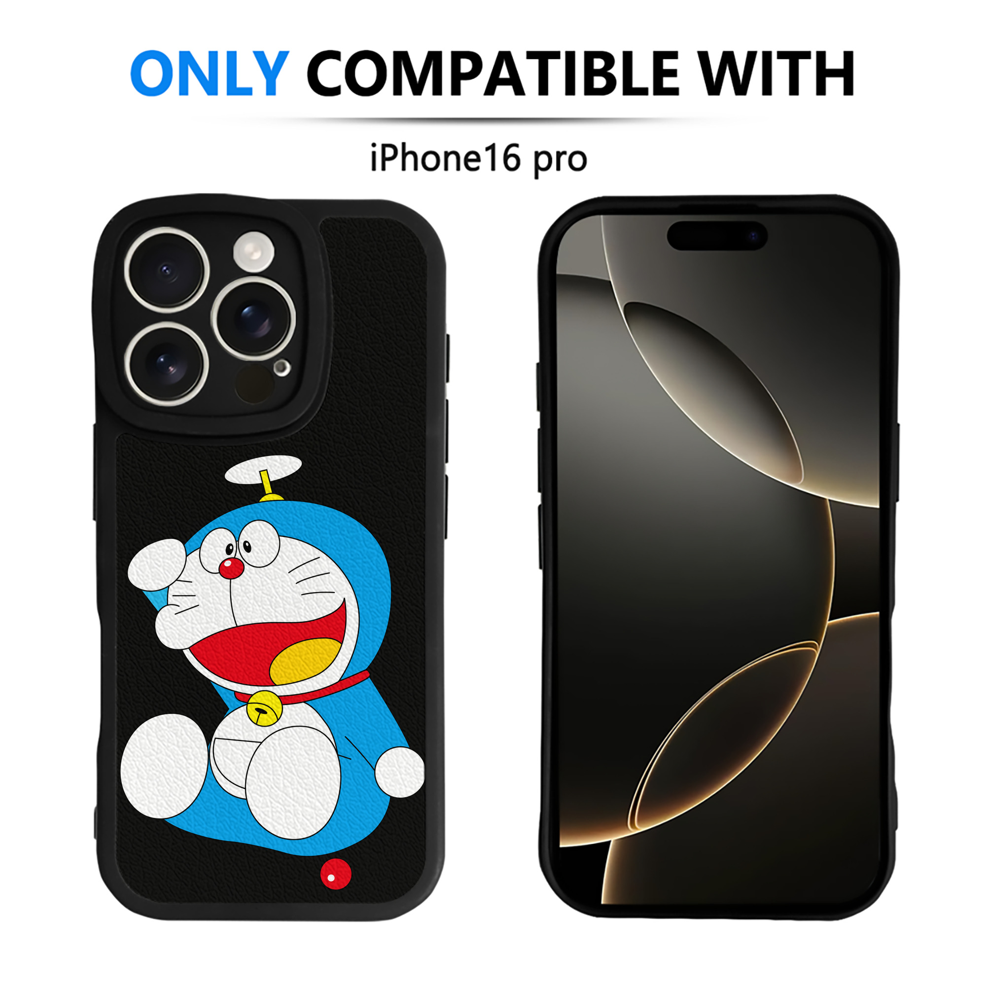 （画像用） ドラえもん Doraemon 【iPhone 16シリーズ対応】シリコンスマホケース（レザー調） 材質：シリコン